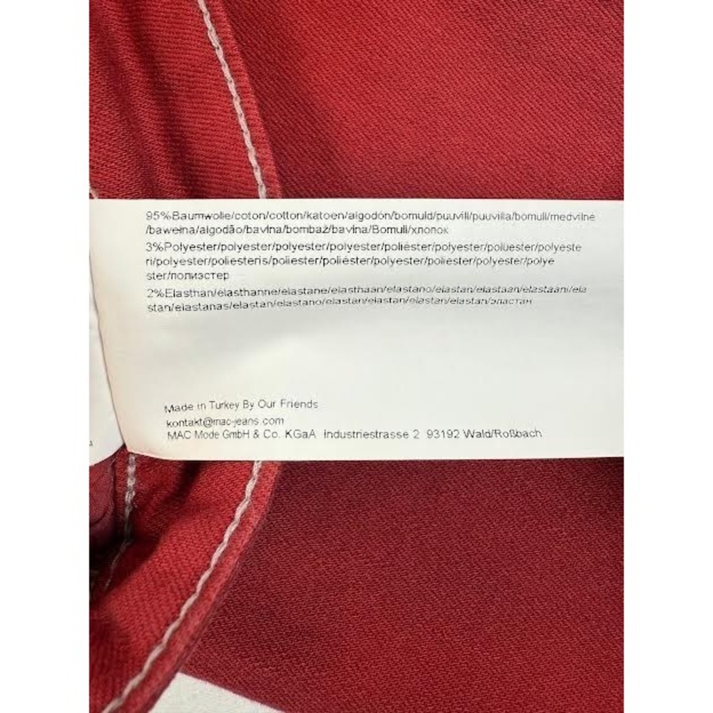 MAC Rich Jeans Womens 28x31 Red Straight Fit Slim Leg Stretch Casual NWT - Picture 11 of 11